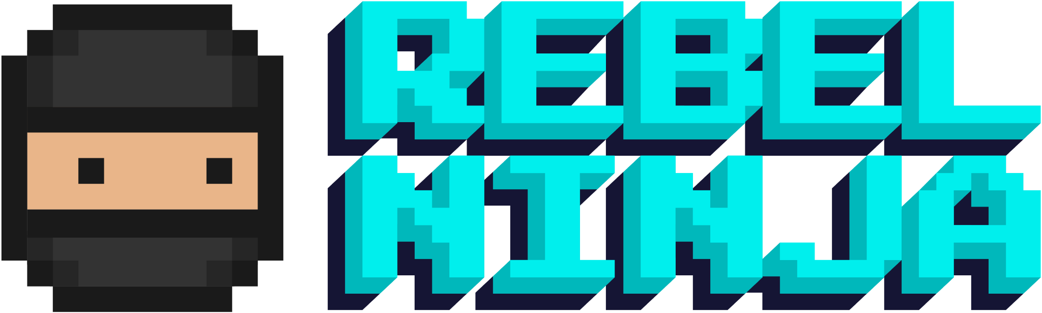 Rebel Ninja pixel art logo