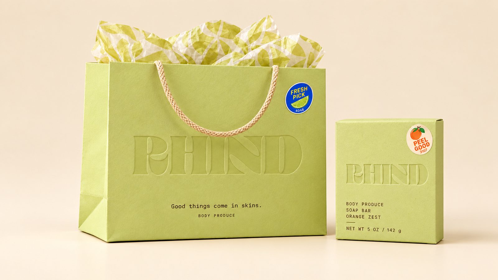 Blind debossed RHIND retail bag